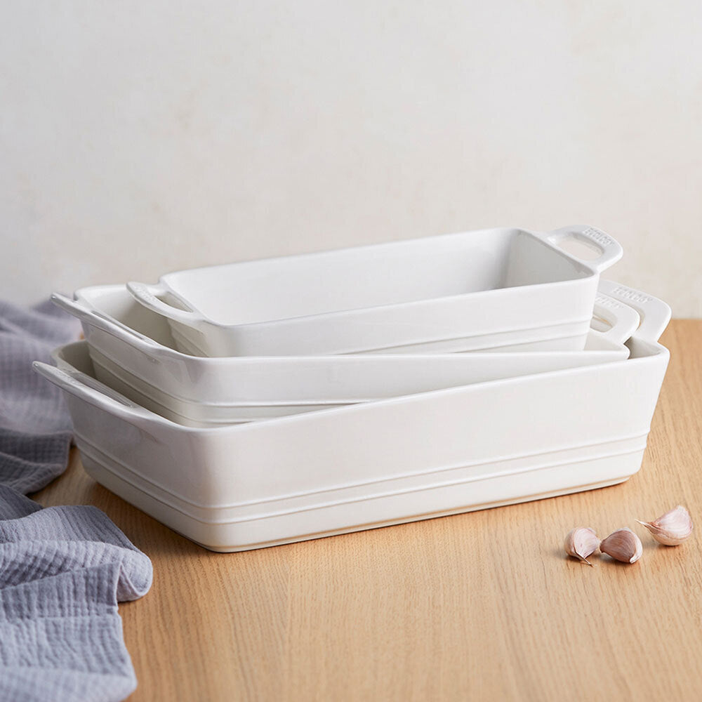 Ecology Signature 30.5x14cm Rectangular Baker Porcelain Dish w/ Handles White (2 Pack) — image 4