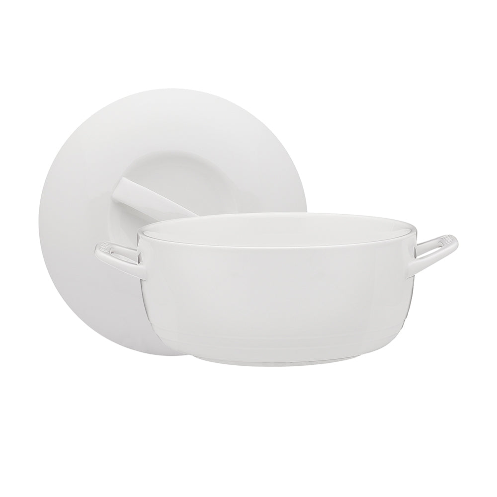 Ecology Signature 2L Porcelain 27.5cm Casserole Cookware Baking Dish w/Lid White — image 2