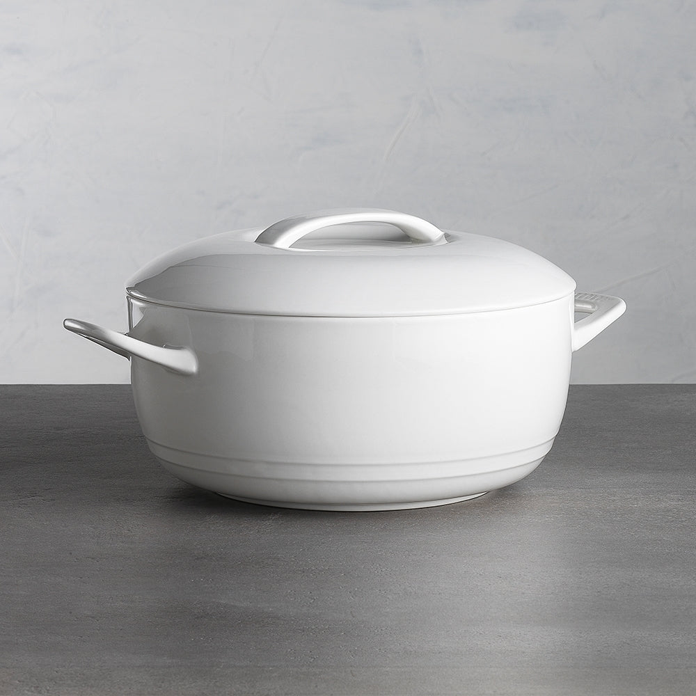 Ecology Signature 2L Porcelain 27.5cm Casserole Cookware Baking Dish w/Lid White — image 5