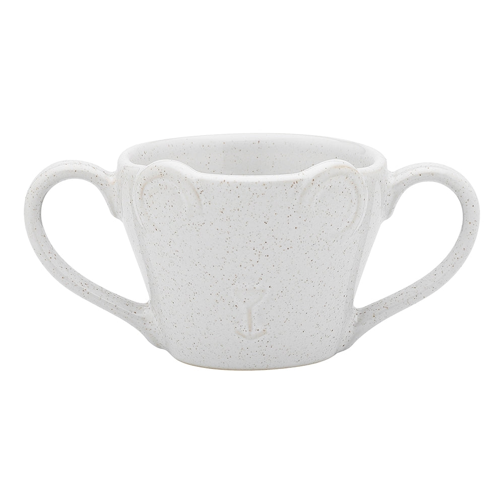 Ecology Teddy Stoneware Kids Double Handle Drinking Cup/Mug Oatmeal 110ml