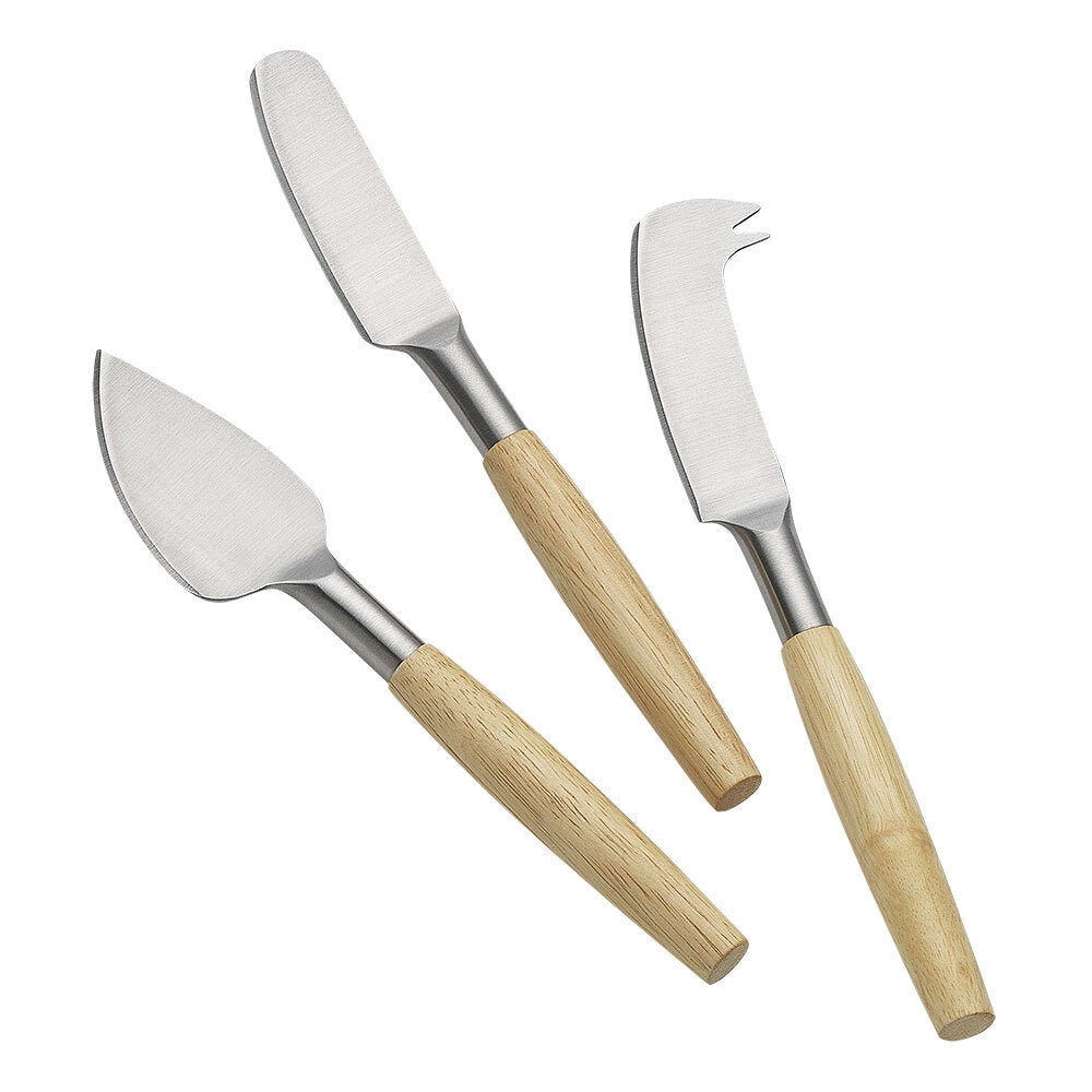 Ecology Alto Rubberwood/Stainless Steel Cheese Knife/Slicer Set Natural (3 Pieces)