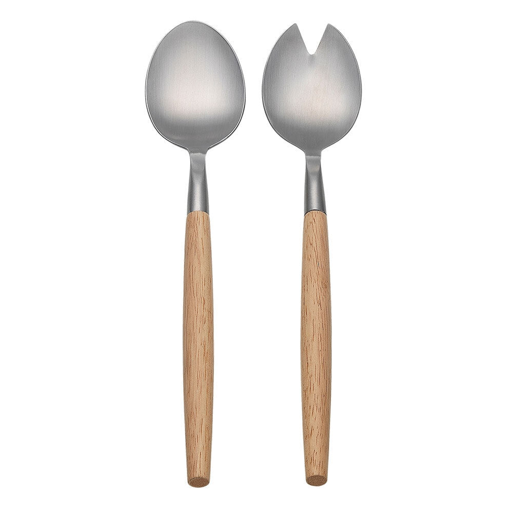 Ecology Alto Stainless Steel/Rubberwood Salad Servers Utensils Set Natural (2 Pieces) — image 2