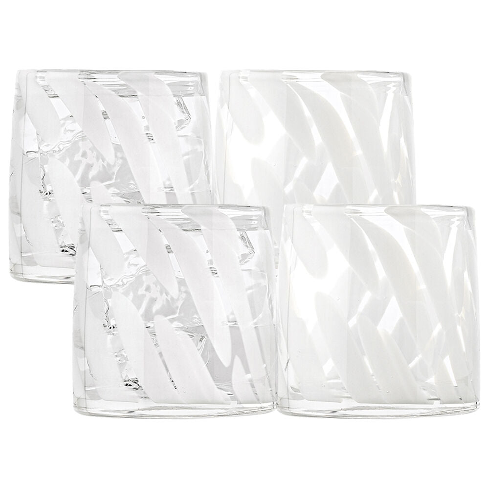 Ecology Camille Soda Lime Glass Tumblers Drinking Cups 260ml White (4 Pieces)
