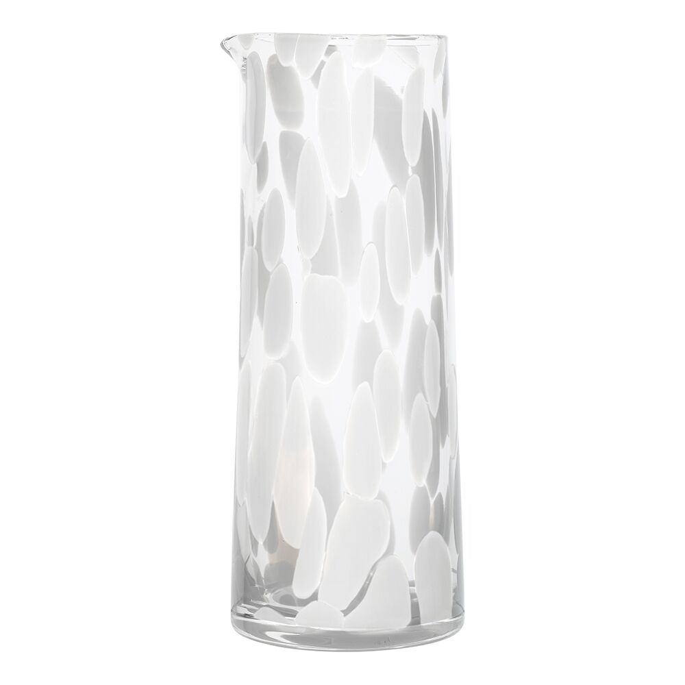 Ecology 1.3L White Camille Soda Lime Glass Carafe Drink Decanter Jug