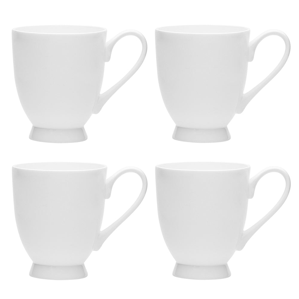 Ecology 310ml Canvas Footed Mug Coffee/Tea Cup - White (4 Pack)