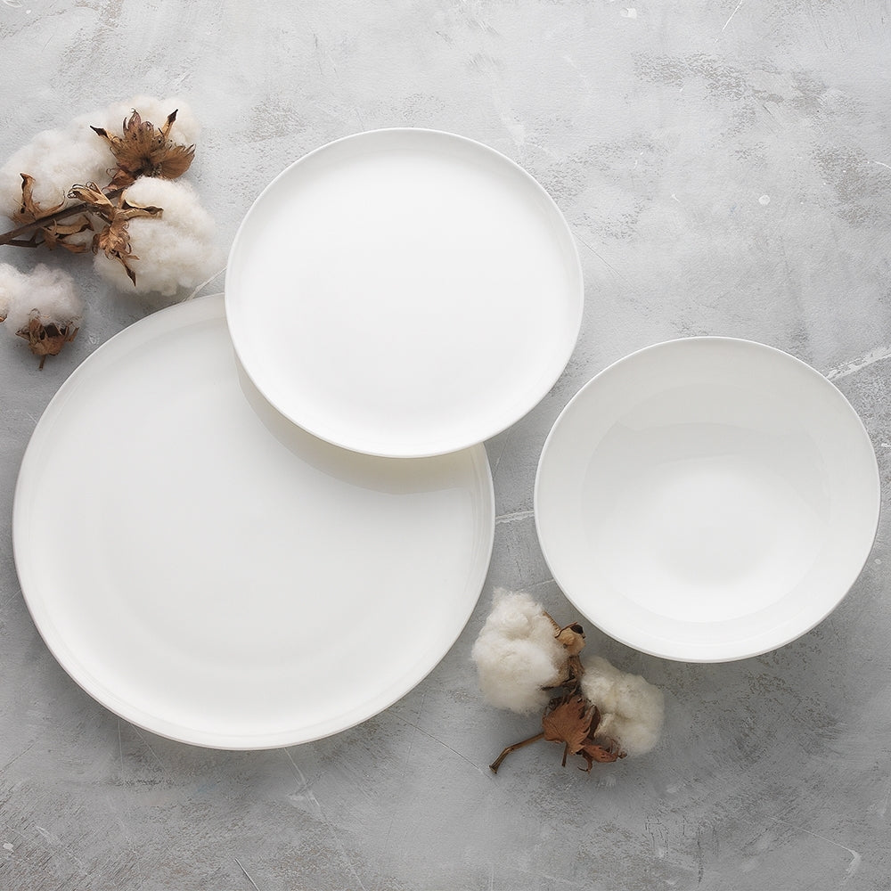 Ecology 27cm Canvas Dinner Plate Coupe Dinnerware Kitchen Food Platter White (6 Pack) — image 3