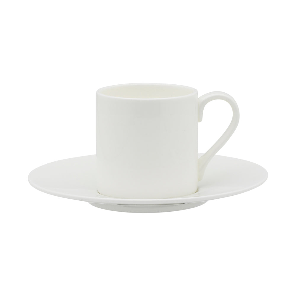 Ecology Fine Bone China Canvas Espresso Cup & Saucer Set 90ml/14cm White (6 Pack) — image 2