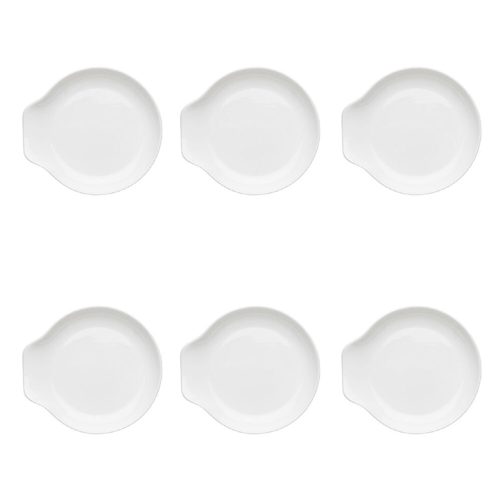 Ecology Fine Bone China Canvas Durable Spoon Rest/Holder 11.5x12.5cm White (6 Pack)