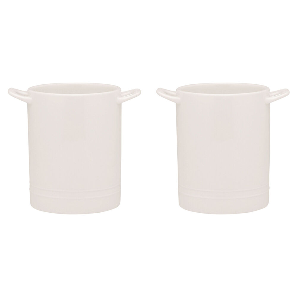 Ecology Signature Porcelain Kitchen Utensil Holder Storage 16.5cm - White (2 Pack)