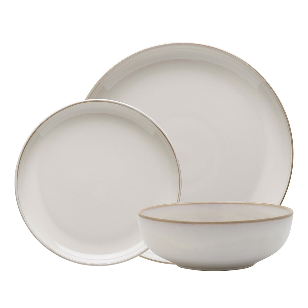 Ecology Element Aesthetic Dinnerset Blanc White 12pc Stoneware Dinnerware