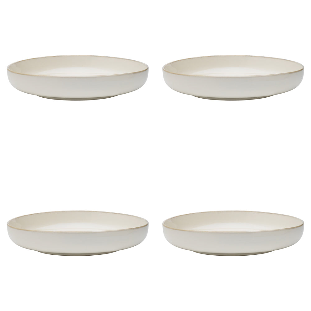 Ecology Stoneware Dinnerware Element Dinner Aesthetic Style Bowl 22cm Blanc (4 Pack)