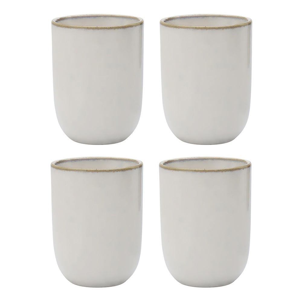 Ecology Stoneware Glassware Element Cuddle Drinking Coffee Mug Blanc (4 Pieces)