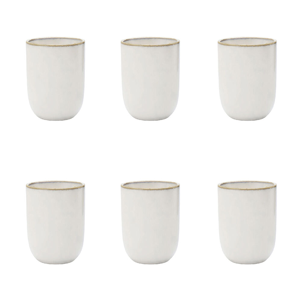 Ecology Element Stoneware Cuddle Mug Drinking Tumbler Tableware 250ml Blanc (6 Pack)