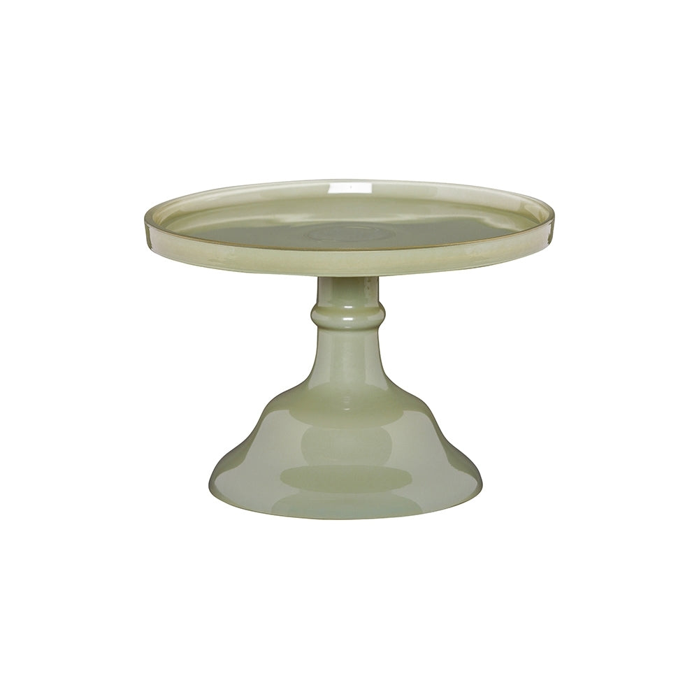 Ecology Glass Torte Cake Stand Dessert Display Holder 19x13cm Sage Green