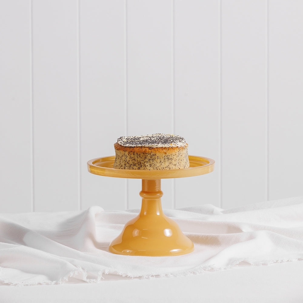 Ecology Glass Torte Cake Stand Dessert Display Holder 19x13cm Honey Yellow — image 2