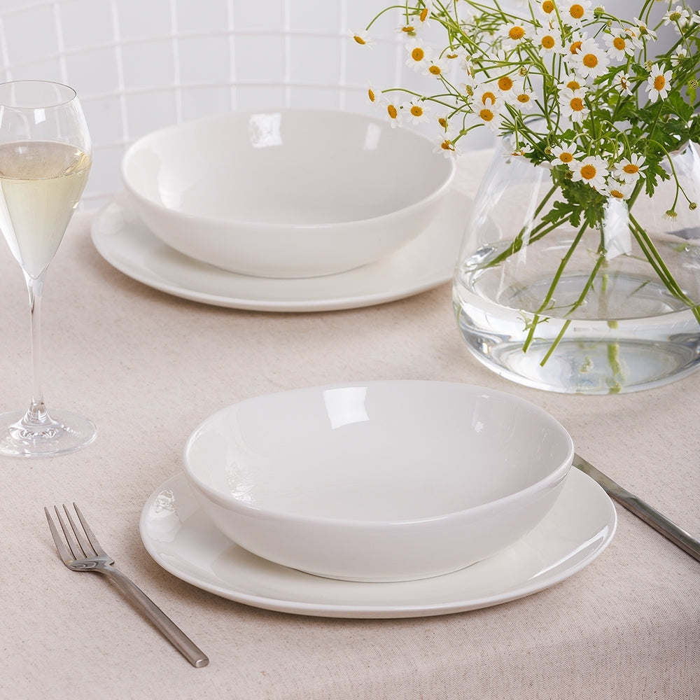 Ecology Elegant Kitchenware Porcelain Haven Fancy Dinner Bowl 22cm White — image 2