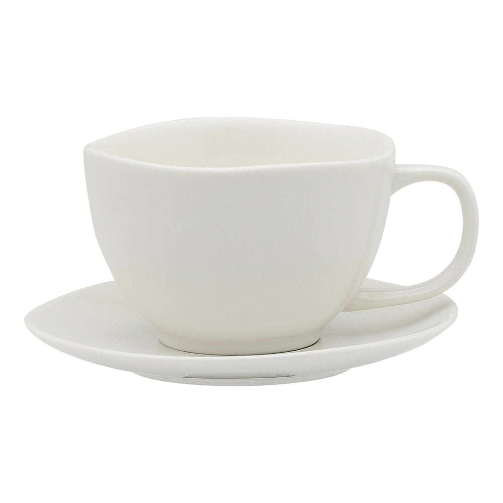 Ecology Elegant Kitchenware Porcelain Haven Tea Cup & Saucer 270ml White (6 Pack) — image 2
