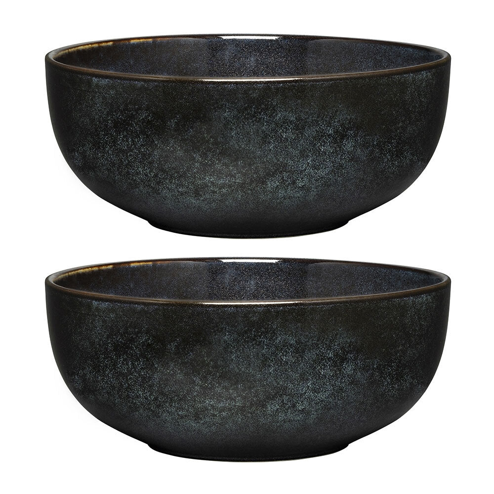 Ecology Element 20cm Stoneware Serving Noodle/Laksa Bowl Rnd Tableware Raven (2 Pack)