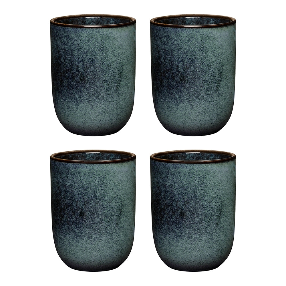 Ecology Element Stoneware 250ml Cuddle Mug Water/Juice Drink Cup Set Raven (4 Pieces)