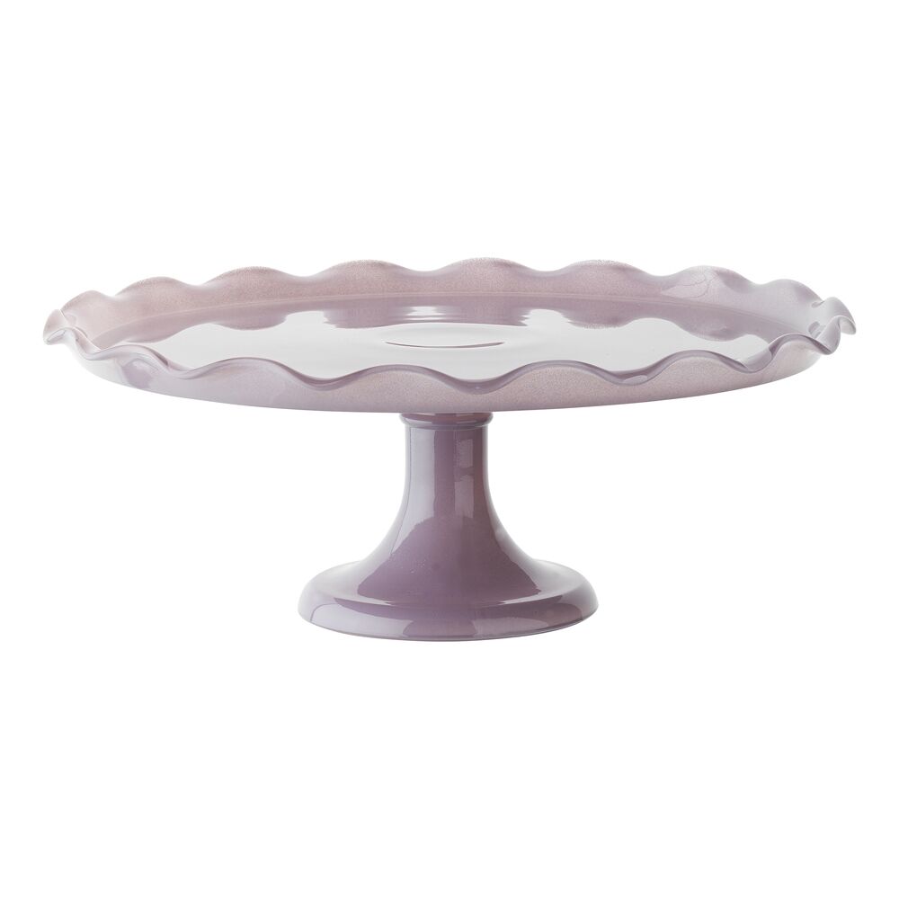 Ecology 33 x 12.5cm Iris Soda Lime Glass Ruffle Fluted Edged Cake Stand