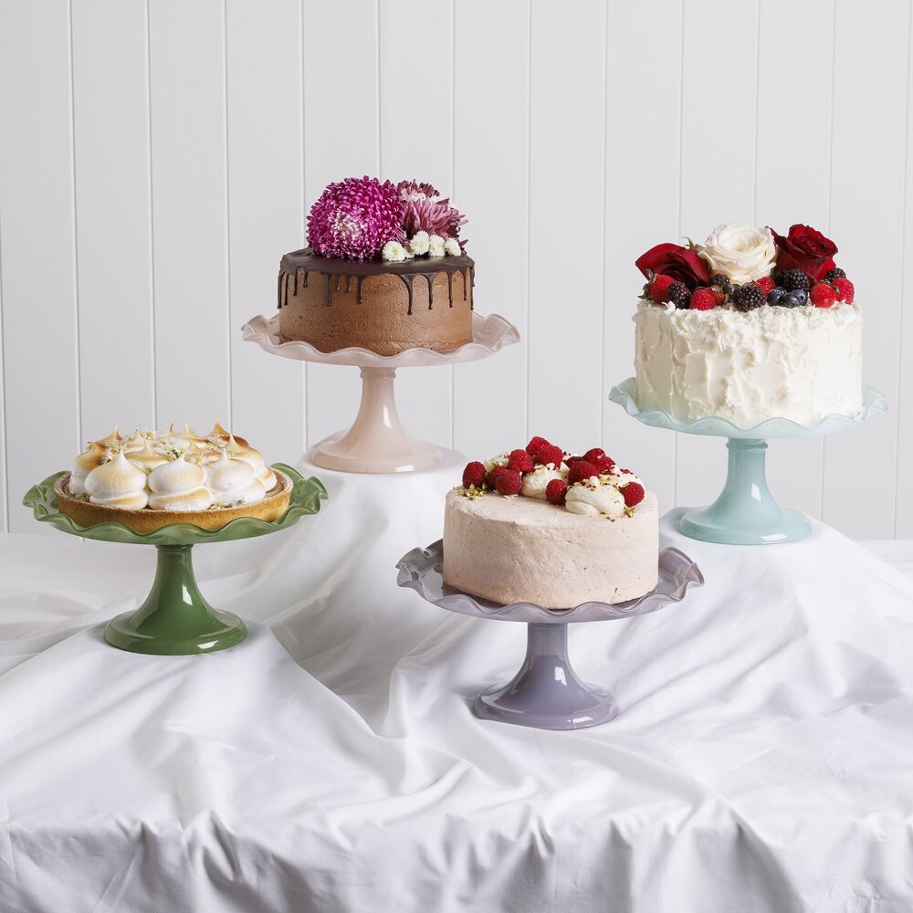 Ecology 26 x 12.5cm Iris Soda Lime Glass Ruffle Fluted Edged Cake Stand — image 3