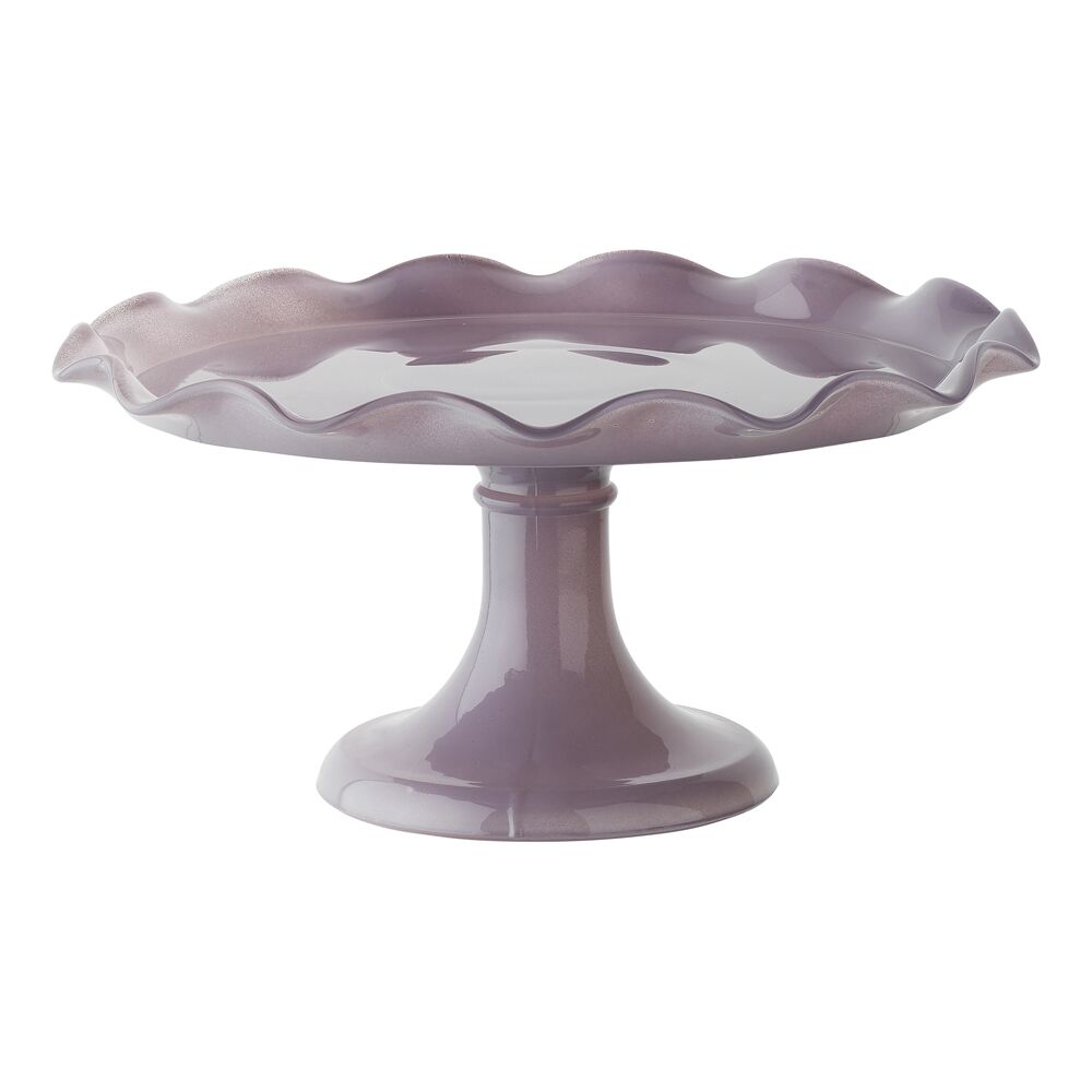 Ecology 26 x 12.5cm Iris Soda Lime Glass Ruffle Fluted Edged Cake Stand