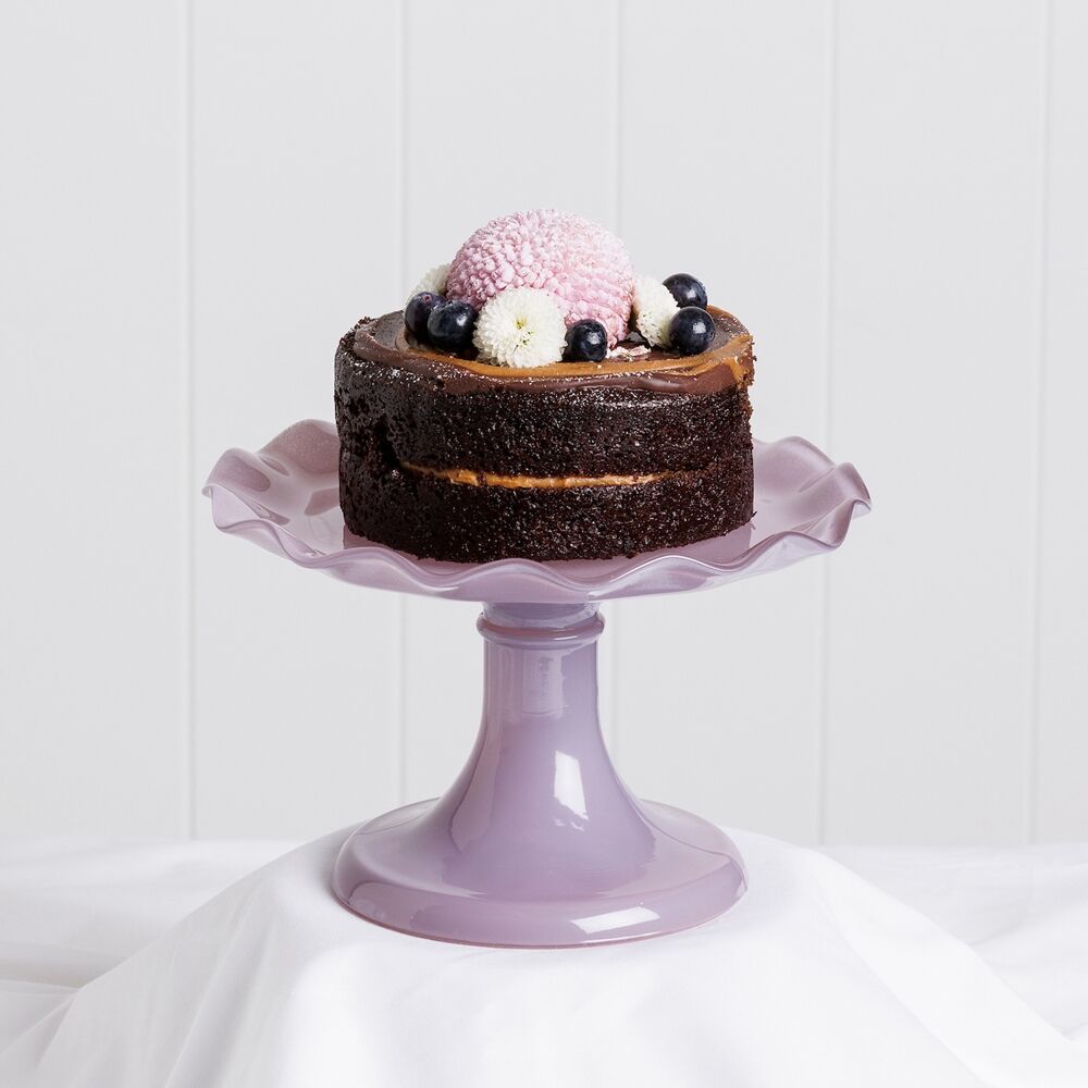 Ecology 20 x 12.5cm Iris Soda Lime Glass Ruffle Fluted Edged Cake Stand — image 2