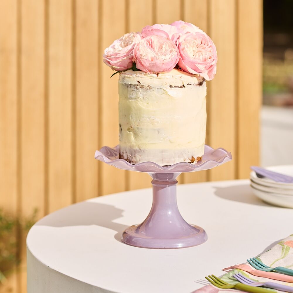 Ecology 20 x 12.5cm Iris Soda Lime Glass Ruffle Fluted Edged Cake Stand — image 4