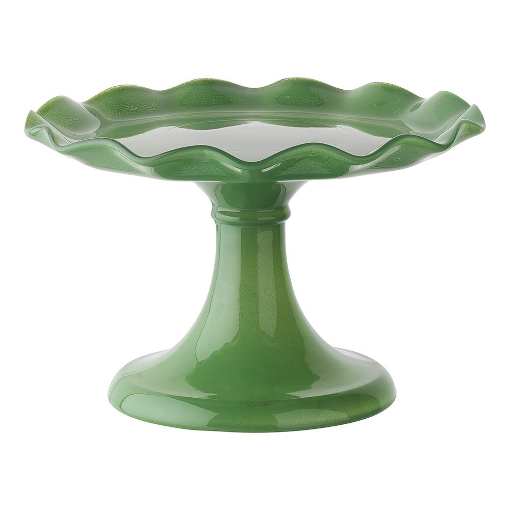 Ecology 20 x 12.5cm Meadow Soda Lime Glass Ruffle Fluted Edged Cake Stand