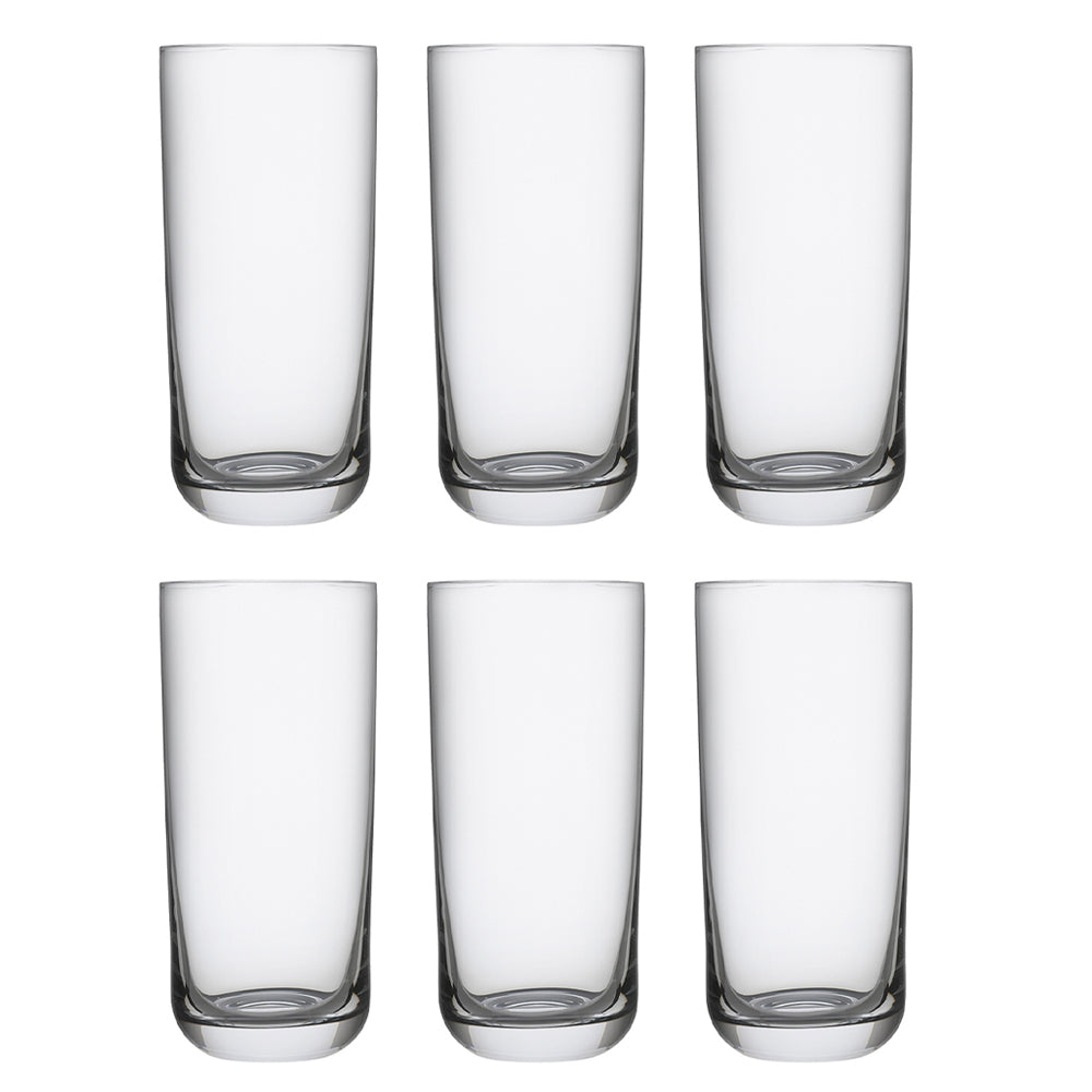 Ecology 430ml Classic Crystalline Hi Ball Set Glass Drinking Tumbler Clear (6 Pieces)