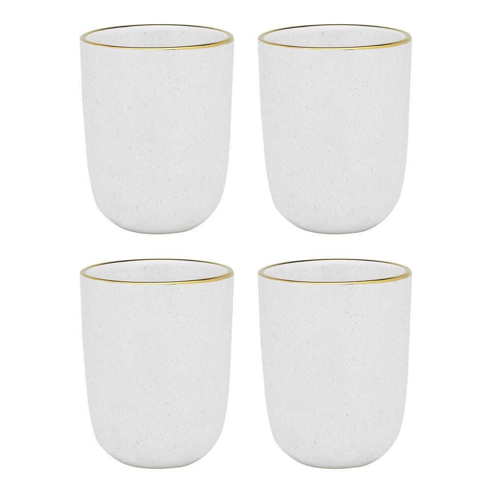 Ecology Speckle Stoneware Cuddle Mug Drinking Tumbler 250ml Milk/Gold (8 Pieces) — image 2