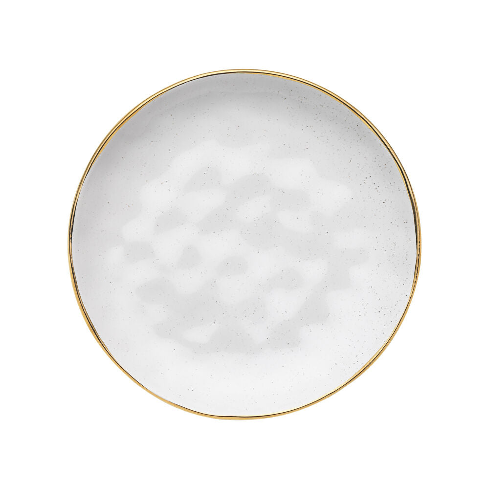 Ecology Speckle Stoneware Cake Plate Serving Dish Tableware Milk/Gold (4 Pieces) — image 2