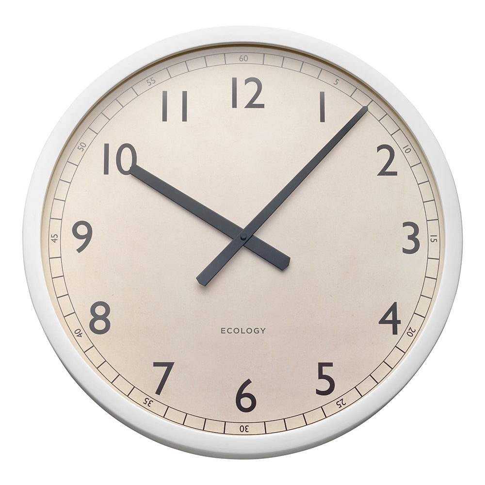 Ecology Sandglass Decorative Home Wooden Round Wall Time Clock 50cm White