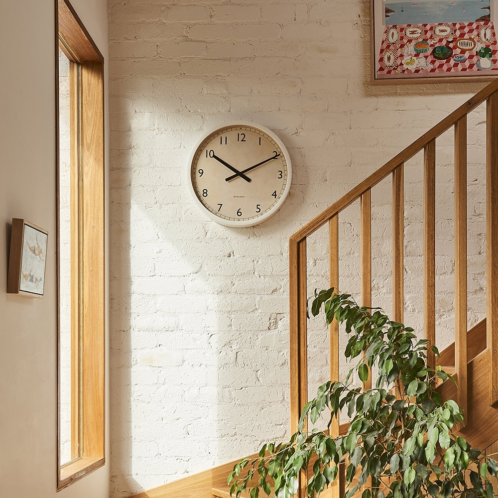 Ecology Sandglass Decorative Home Wooden Round Wall Time Clock 50cm White — image 2