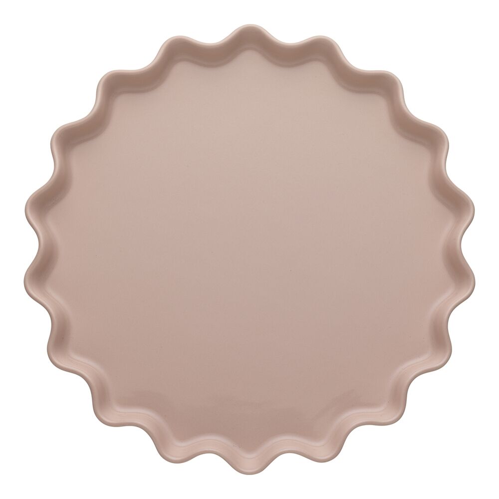 Ecology 32cm Pink Salt High Gloss Glaze Porcelain Ruffle Round Platter