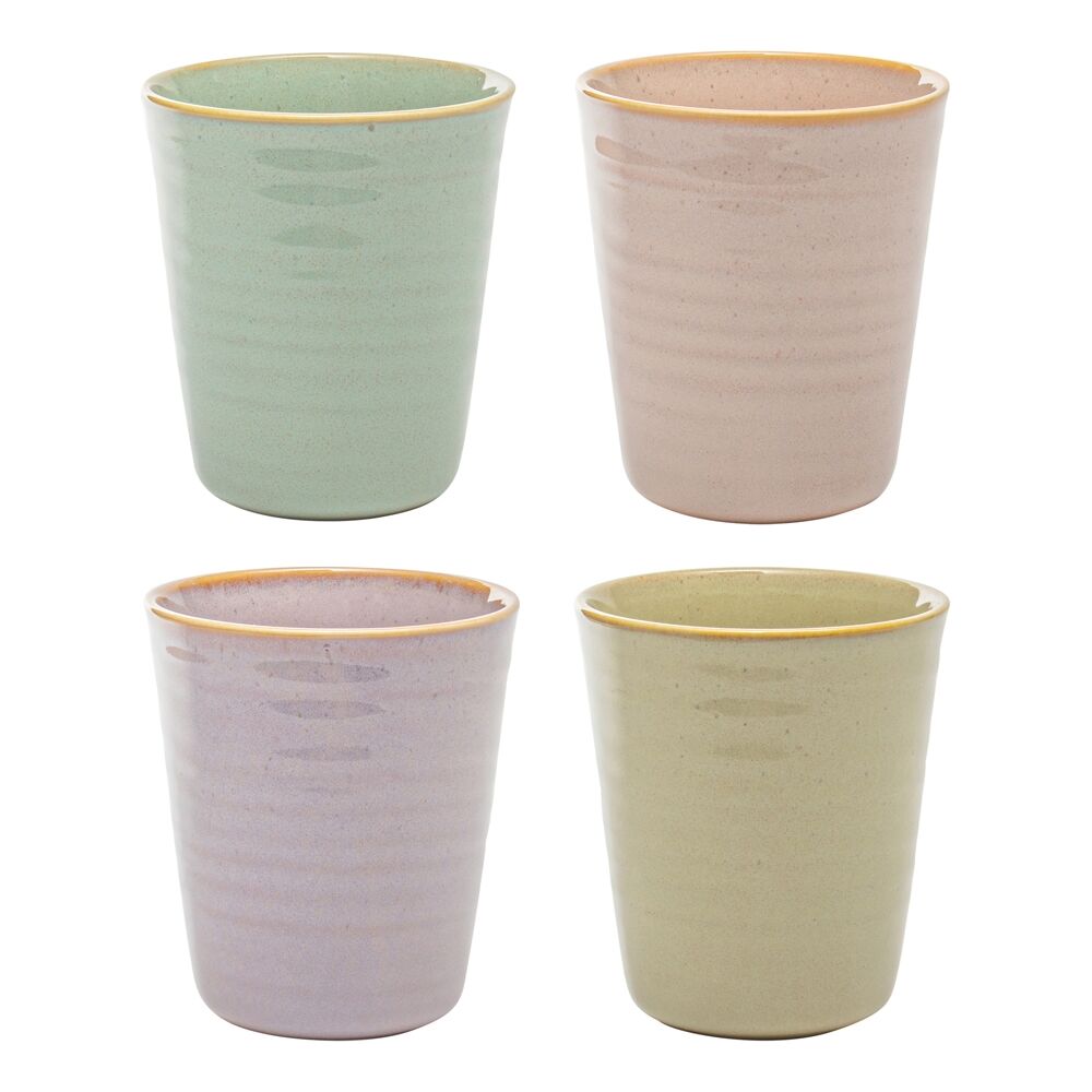 Ecology Stoneware Ottawa Latte Cup 250ml Midday, Ginko, Pink Salt, Iris (4 Pieces)