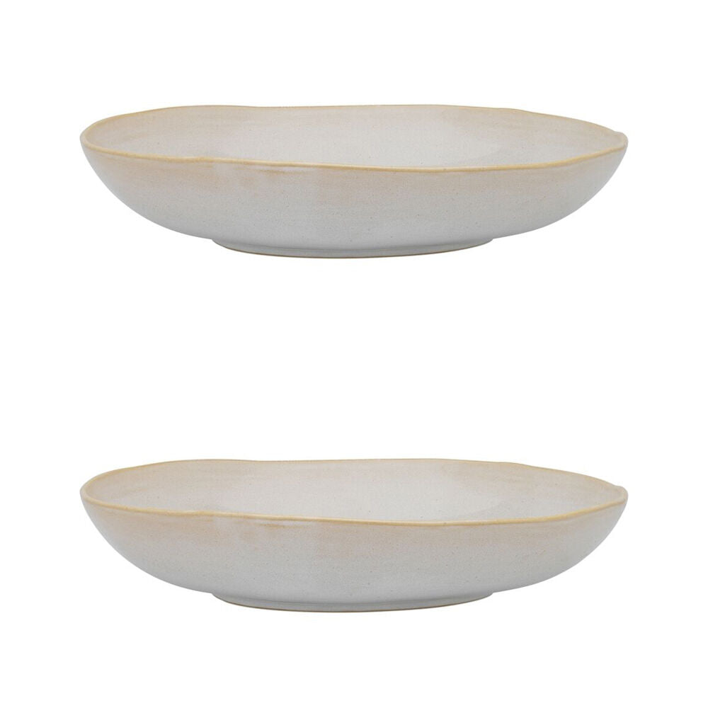 Ecology Reactive Glaze Stoneware Ottawa Shallow Bowl 29 x 5cm White (2 Pack)