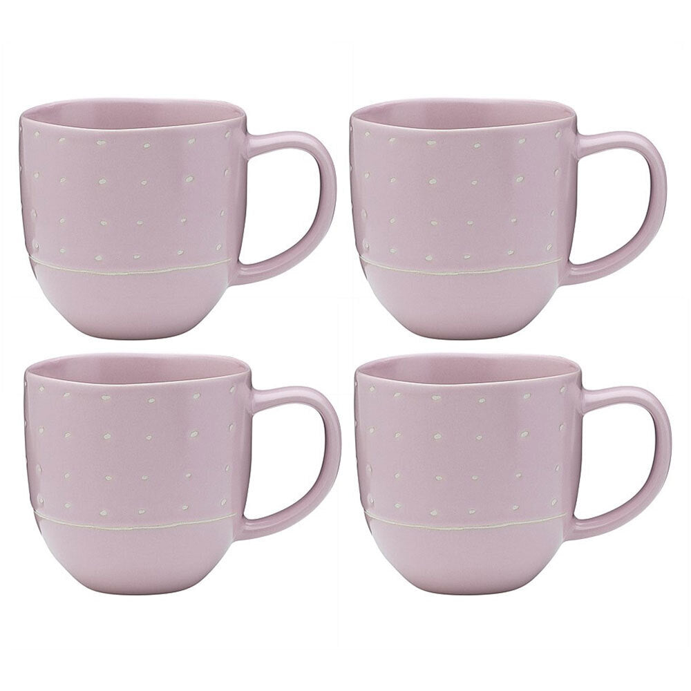 Ecology Dwell Mug Dot 340ml Stoneware Coffee Drink/Tea Drinking Cup Lilac (4 Pack)