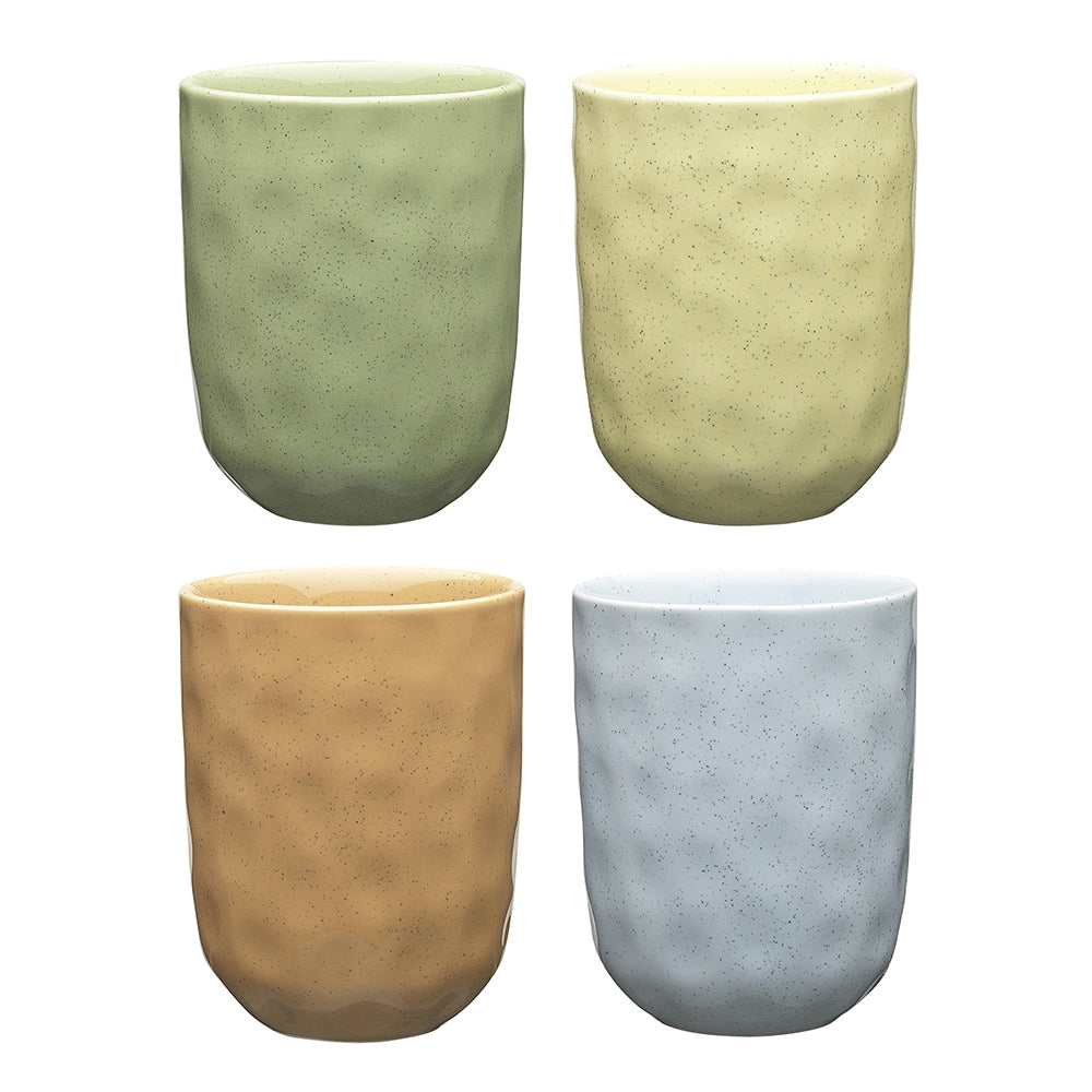 Ecology Speckle 250ml Cuddle Mug Stoneware Water/Juice Drinking Cup Vintage (4 Pieces)