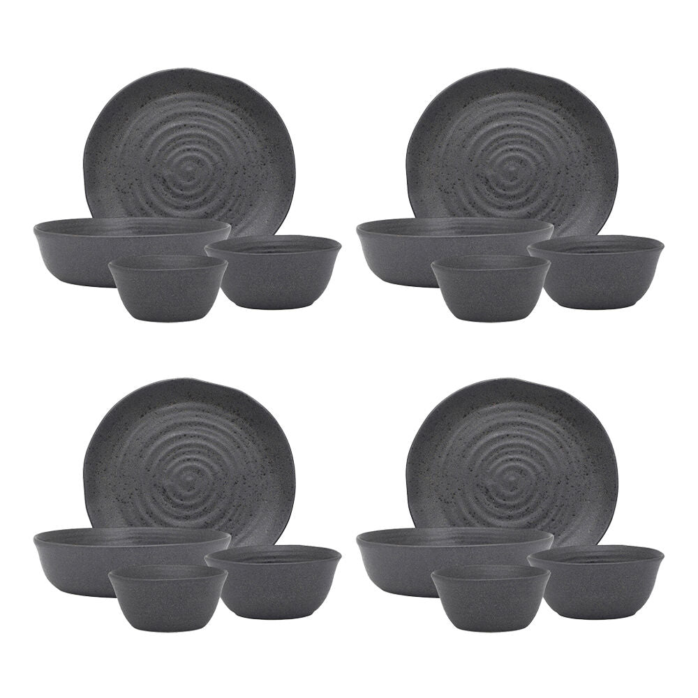 Ecology 4pc Ottawa Stoneware Dinner Set Plate/Bowl Tableware - Stone (4 Pack)