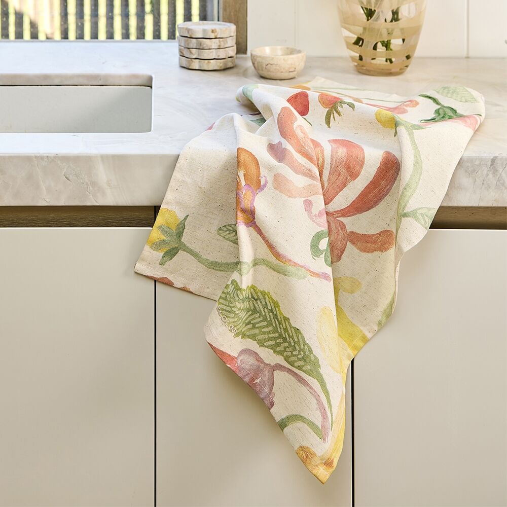 Ecology Hand-Painted Midsummer Cotton/Linen Tea Towel 180gsm Multi-Coloured (2 Pack) — image 3
