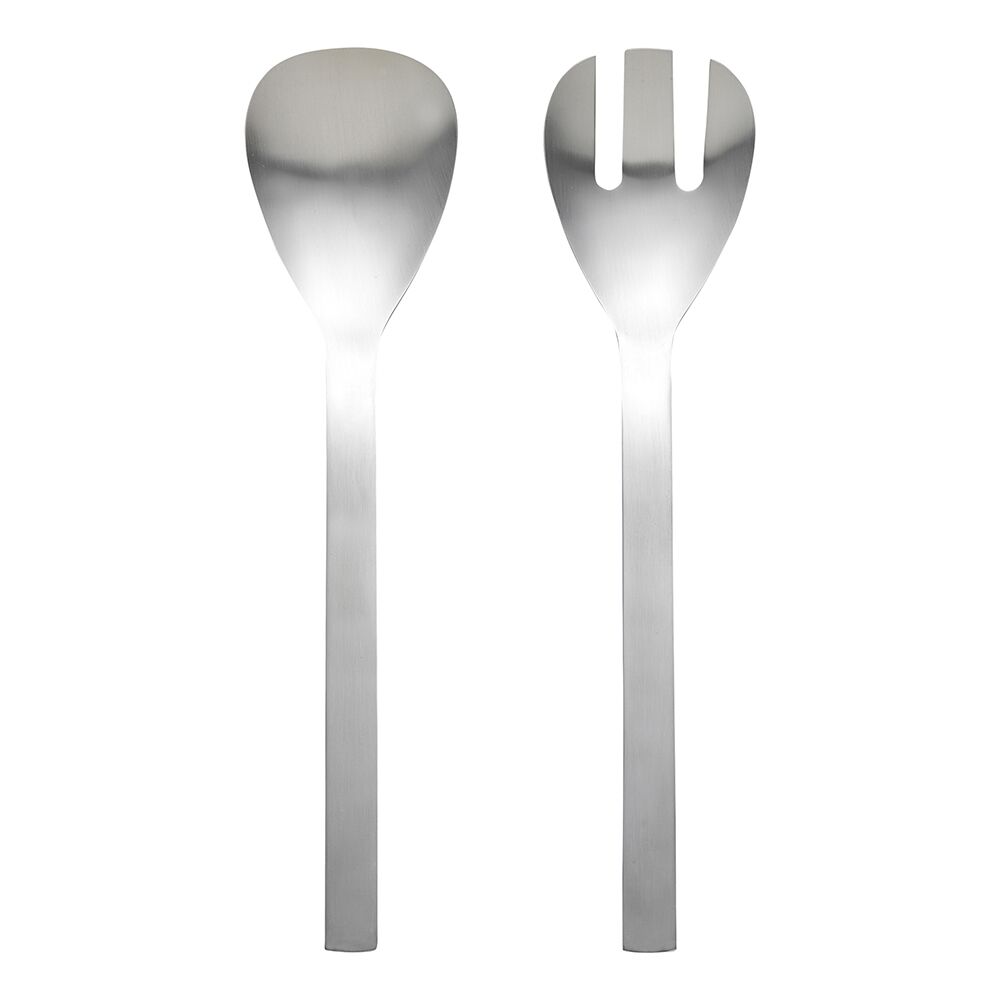Ecology Forge Stainless Steel Kitchen Salad Servers Brushed Silver (2 Pieces)