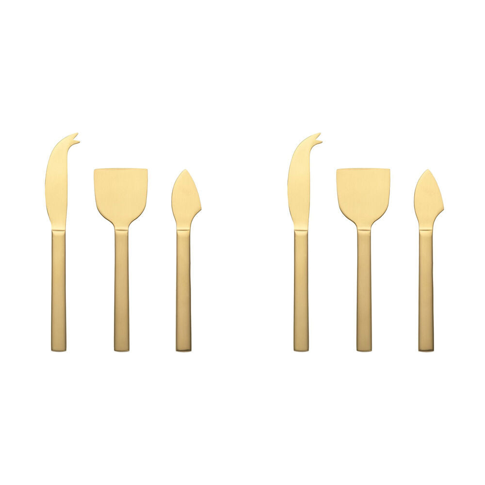 Ecology 3pc Ecology Forge Stainless Steel Cheese Kitchen Serving Knives Matte Gold (2 Pack)