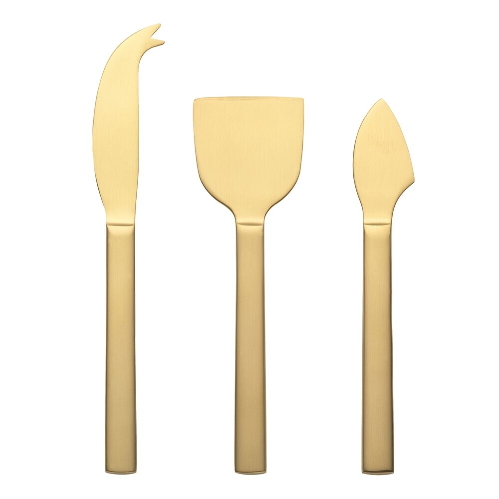 Ecology Forge Stainless Steel Cheese Kitchen Serving Knives Matte Gold (3 Pieces)