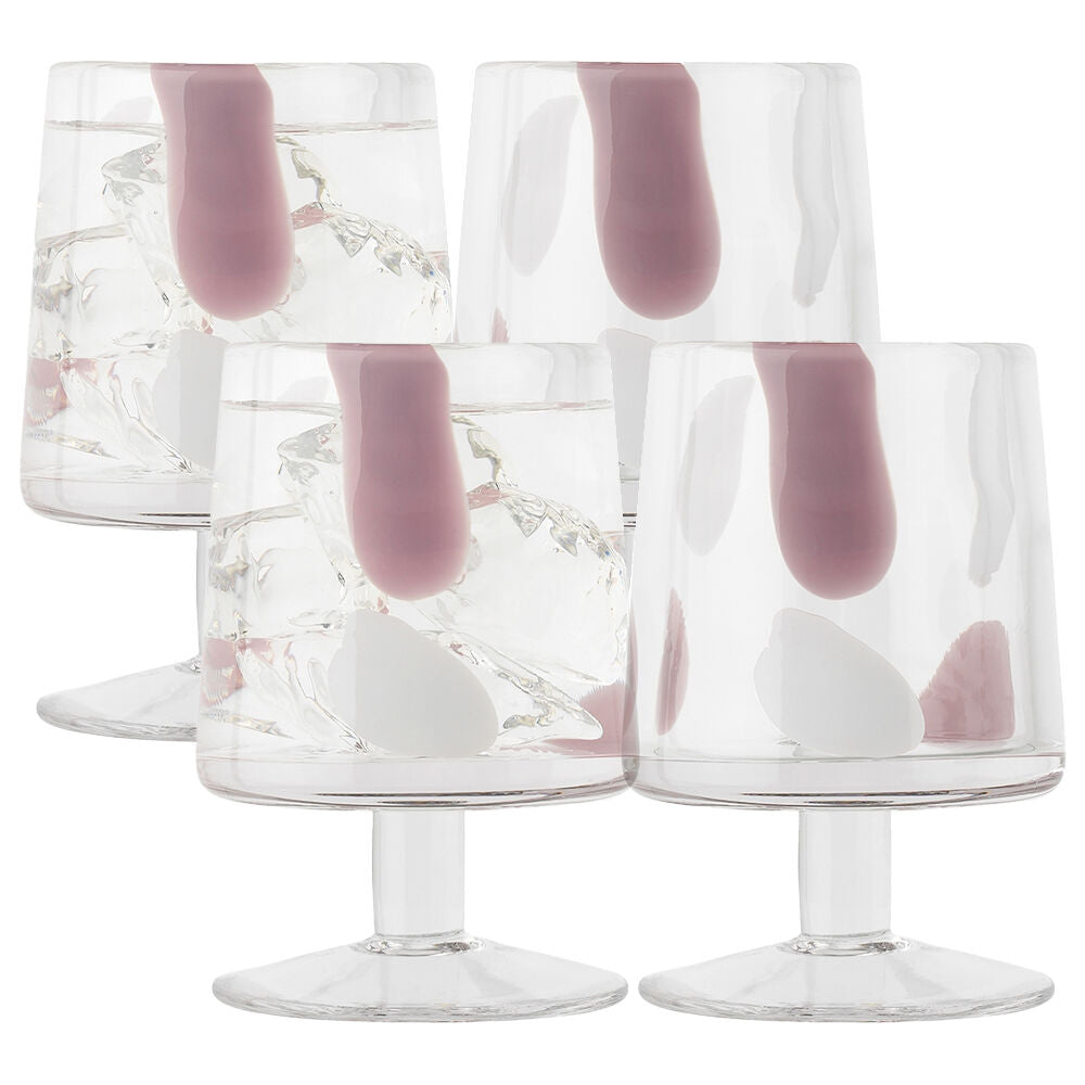 Ecology Camille Soda Lime Glass Goblets Drinking Cups 310ml Blush (4 Pieces)