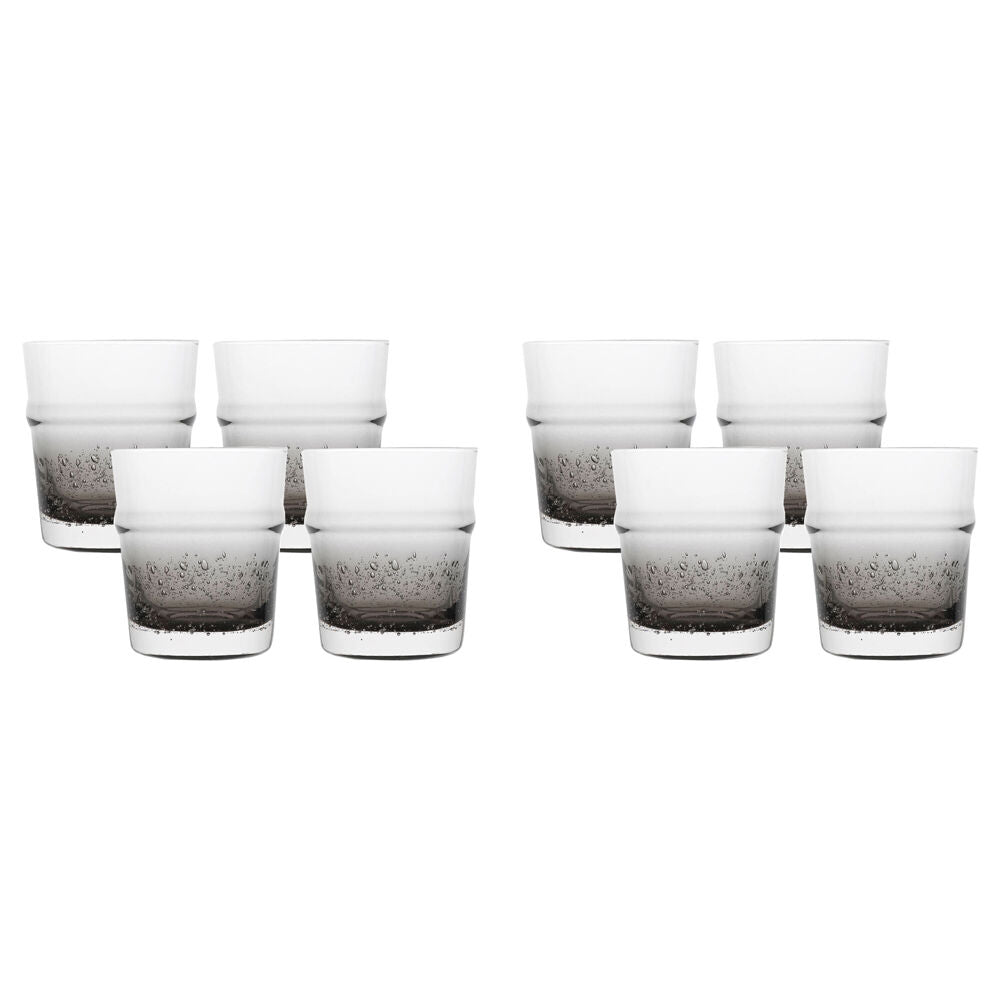 Ecology Dion 260ml Hi Ball Tumbler Drinking Cup Glassware Smoke Grey (8 Pieces)
