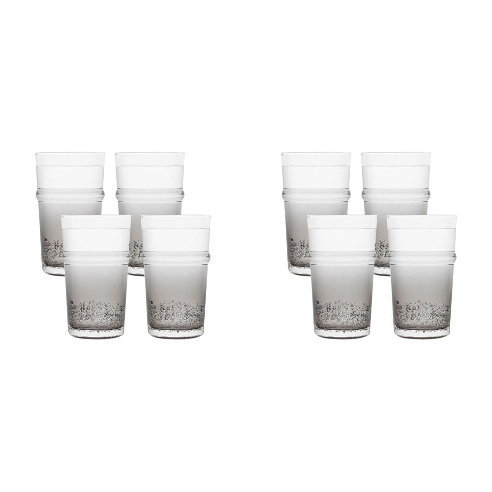 Ecology Dion 400ml Hi Ball Tumbler Drinking Cup Glassware Smoke Grey (8 Pieces)