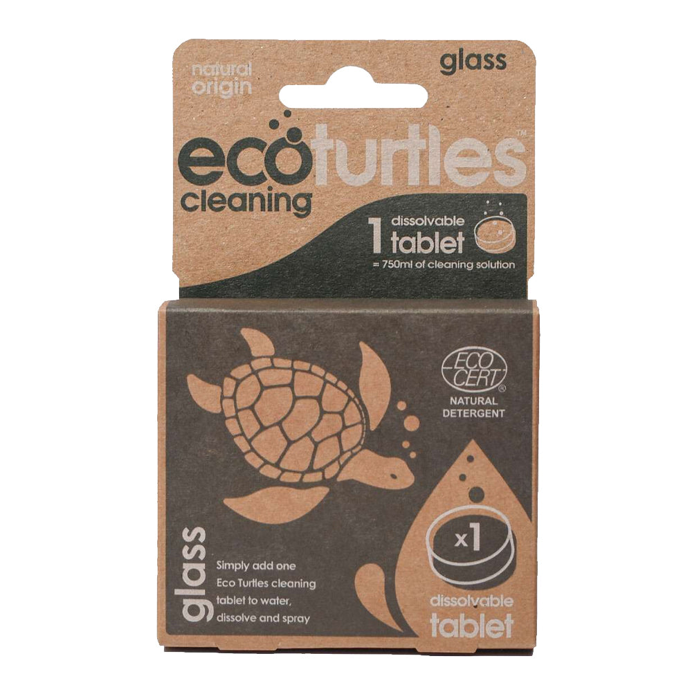 Eco-Cleaning Turtles Glass Cleaner Single Refill Dissolvable Tablet Cleaning