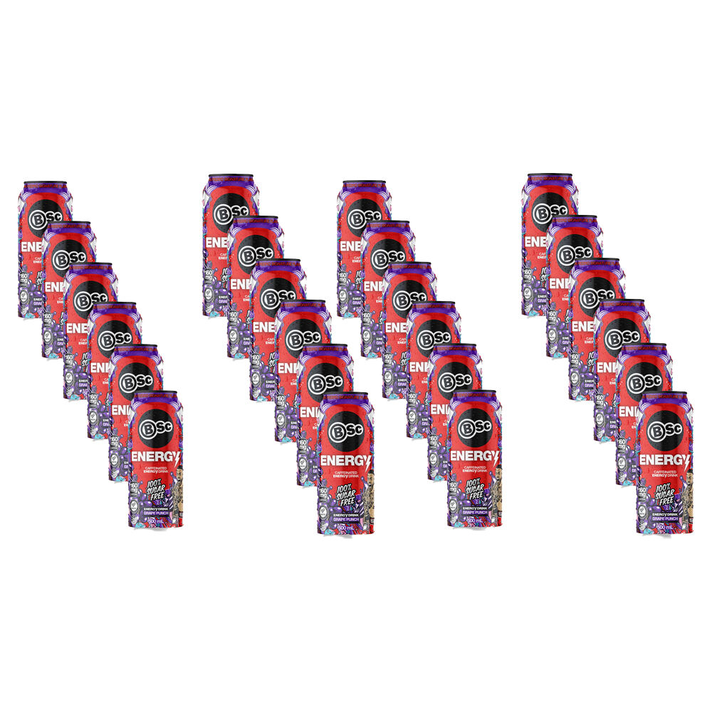 BSc 12PK BSc Pre-Workout Energy Drink Can Sugar Free 500ml Grape Punch (2 Pack)