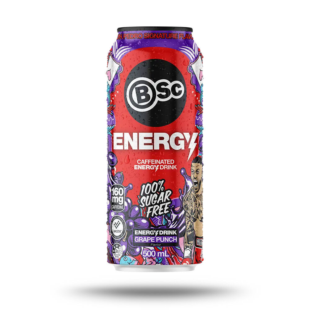 BSc 12PK BSc Pre-Workout Energy Drink Can Sugar Free 500ml Grape Punch (2 Pack) — image 3